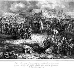 괴르게이가 빌라고스 근처 쇼르스 평원에서 뤼디거 앞에서 항복한다.