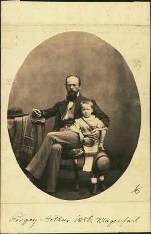 1856년 클라겐푸르트에서 아들과 함께 있는 괴르게이 아르투르