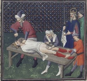 조반니 보카치오의 '유명인들의 운명에 대하여' 15세기 편집판에 실린 시칠리아의 굴리에모 3세에 대한 고문.