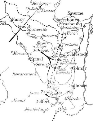 1914년 8월 7일부터 20일까지의 초기 이동