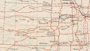 1926년에 계획된 캔자스주의 미국 고속도로 지도