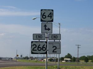 2006년 5월, 워너 근처 US 266과 SH-2의 동쪽 종점