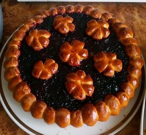 시베리아의 귀룽나무 파이