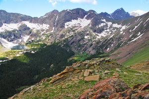 Upper Sand Creek Lake and Basin from Marble Mountain