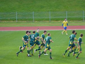 골을 축하하는 모습