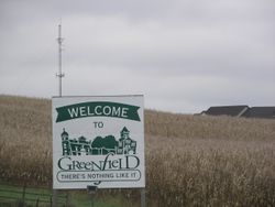 그린필드 시의 환영 표지판