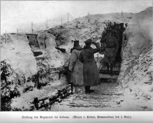 1915년 2월 또는 3월 즈비닌 공략 전 초소에 있는 연대