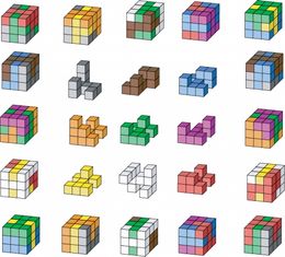 그림 5: 목표 모양이 정육면체인 3차원 기하 마방진