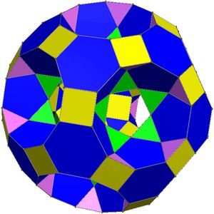 코어와 12개의 로툰다가 잘려나간 후 남은 환면 다면체