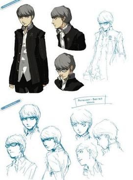 하단에 "베이비 페이스"가 있는 캐릭터의 초기 디자인