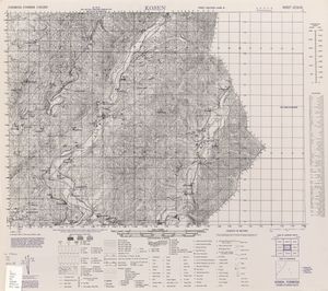 난시(왼쪽 위)를 포함한 지도 (楠西庄 NANSEI-SHO로 표기됨) (AMS, 1944)