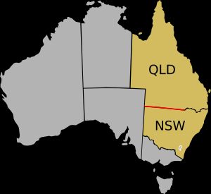 남위 29도선을 기준으로 오스트레일리아의 퀸즐랜드주와 뉴사우스웨일스주가 나뉜다.