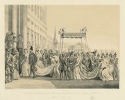 1850년, 카를 15세와 오라녜나사우의 루이즈의 약혼. 1850년 6월 19일, 궁으로 귀환