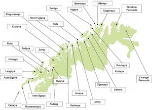 북부 노르웨이의 주요 섬들 중 일부