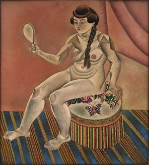 호안 미로, 1919, Nu au miroir (Nude with a Mirror, Naakt met spiegel)