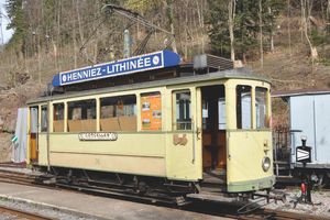 옛 뇌샤텔 유산 노면 전차 Ce 2/2 76호, 블로네-샹비 박물관 철도에서, 2011년