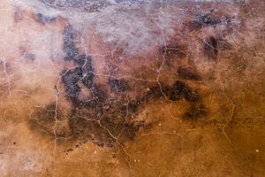 수감자가 아세틸렌 토치로 산 채로 불태워졌다고 추정되는 바닥의 그을린 자국.