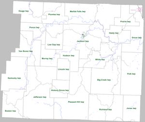 2010년 기준, 아칸소주 뉴턴군의 타운십