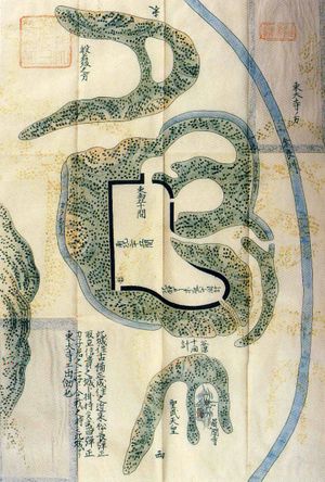 야마토 국 다몬 성 제국고성지도아사노 문고 소장