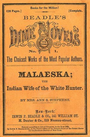 Malaeska, the Indian Wife of the White Hunter(1860) 표지