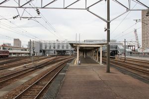 2012년 12월, 3/4번 플랫폼의 도야마(동)쪽 끝에서 본 모습