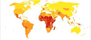 2012년 단백질-에너지 영양실조 사망자 수(100만 명당)