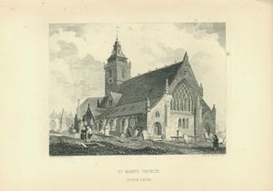 윌슨이 그린 성 마리아 교회(사우스 레이스), 1836년 이전 모습