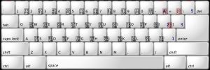 대이수입법 방식의 일반적인 키보드 레이아웃