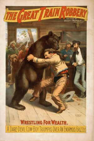 1896년 스콧 마블의 연극 대열차강도 포스터