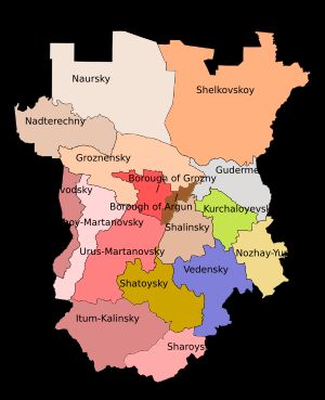체첸 공화국의 행정 구역