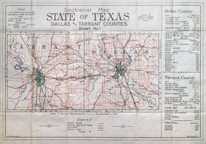 1915년 댈러스 카운티 및 태런트 카운티 지도