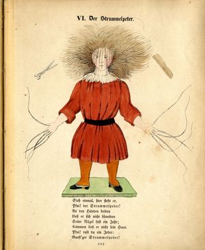 책에 실린 더벅머리 페터의 첫 구절 (초판, 1845)