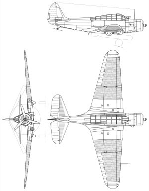 더글라스 TBD 데버스테이터 3면도