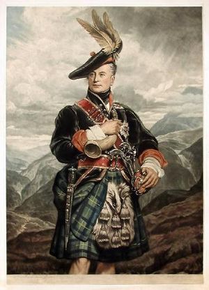 하이랜드 복장을 한 조지 고든, 제5대 고든 공작(1770–1836)의 그림.