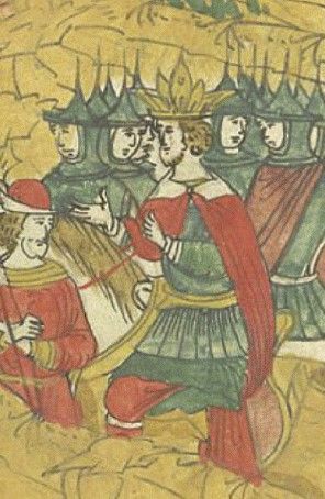 16세기 이반 뇌제 연대기에서 툴라를 공격하는 동안 데블렛 기라이(말을 탄 모습)와 그의 군대.