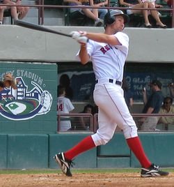 머피가 보스턴 레드삭스의 트리플 A 제휴팀인 포터킷 레드삭스에서 타석에 들어선 모습, 2007년