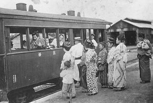 다이쇼 시대의 이와테 경편 철도 도노역