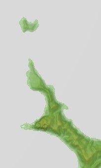 스코톤 곶과 바다사자섬의 지형도