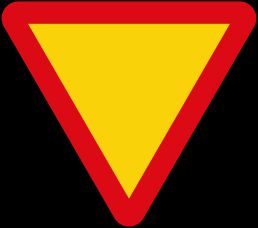 양보 표지판 (황색 바탕)