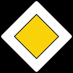 우선 도로 표지판 (황색 사각형)