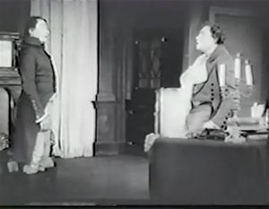 영화 프라하의 학생에서 주인공 발두인이 자신의 도플갱어와 마주하는 장면