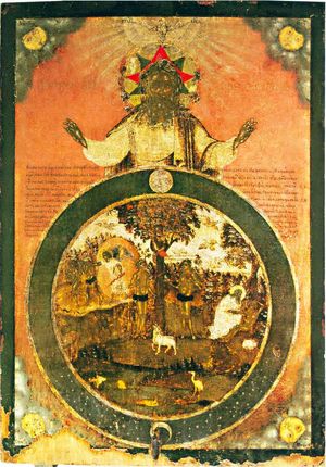 아담과 이브의 창조 (러시아 성상, 18세기)