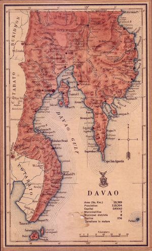 1918년 다바오주 지도 (현재 다바오 지역의 여러 주를 포함)