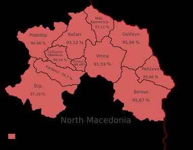 동부 지방의 마케도니아인 비율