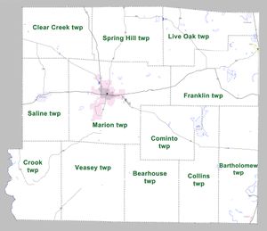 2010년 기준 아칸소 주 드루 군의 타운십