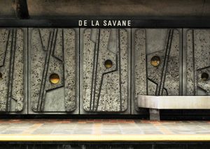 역 플랫폼 벽 예술 작품