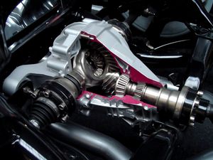 차동 장치를 포함하는 자동차 최종 감속 장치의 단면도