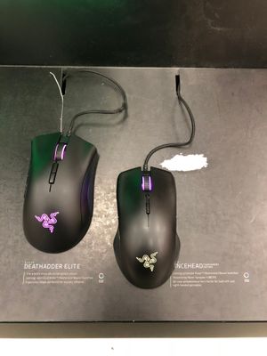2018년 Razer DeathAdder Elite(왼쪽)와 Razer Lancehead Tournament Edition