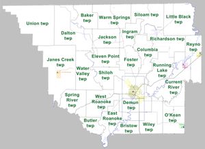 2010년 현재 랜돌프군 타운십
