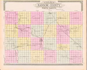 노스다코타주 랜섬 군의 1910년 윤곽 지도